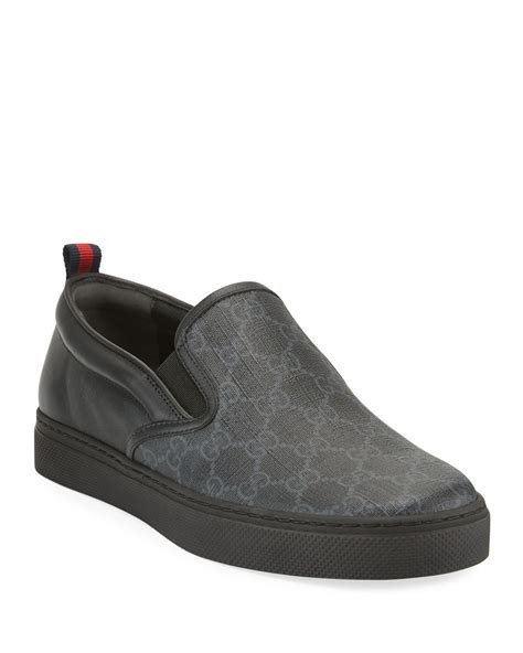 gucci dublin slip on black|Gucci Men's Dublin Slip On Sneakers .